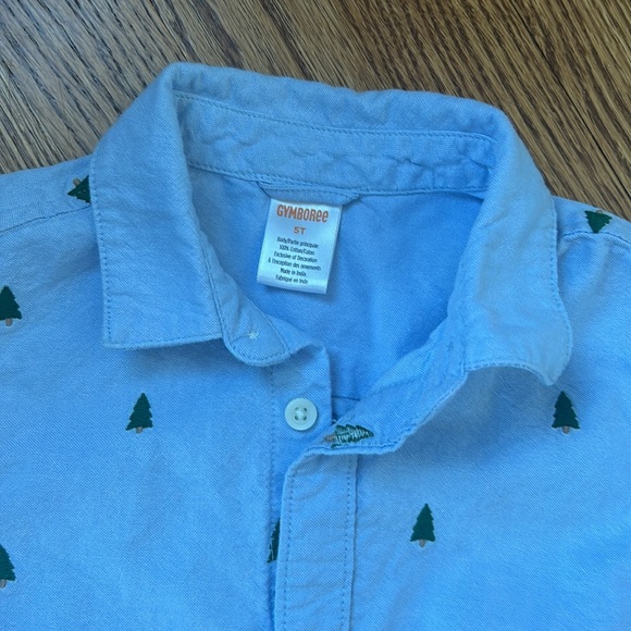 Gymboree Christmas Tree Button Down Shirt - Picture 2 of 4